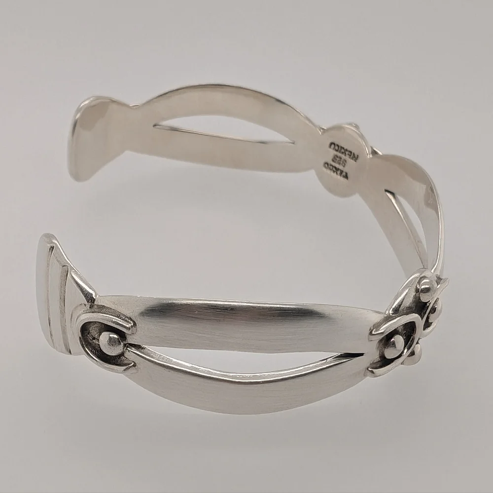 Vintage Sterling Silver Taxco Cuff - Picture 3 of 10